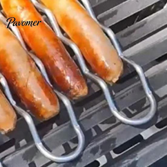 Stainless Steel Grill Rack BBQ Roller Sausage And Vegetable Grilling for Evenly Cooked Food Easy to Clean Rust-Proof Outdoor Tool Secure