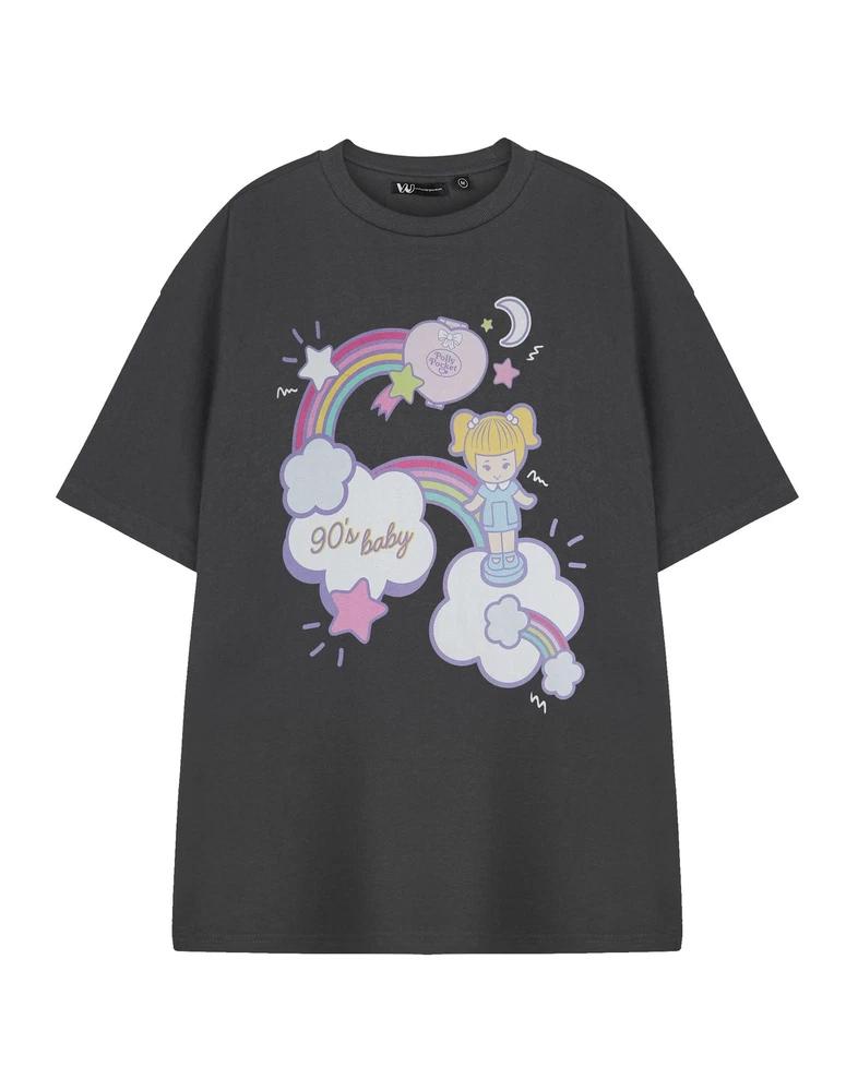 Polly pocket short sleeved tshirt womens charcoal official merch M