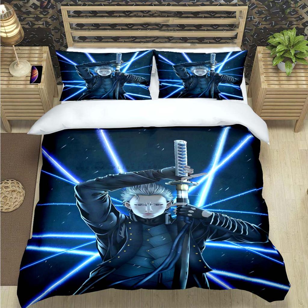 Comforter Fashion D-Devil May Cry Game Print Bedding Sets Exquisite Bed Supplies Set Bed Comforter Set Bedding Set Luxury Gift