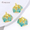 1/3/5Pcs 18K Gold Plated Enamel Flower Bead Caps DIY Jewelry Findings For Bracelets Necklaces Tassel Earrings Making