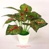Bicolor Simulated Caladium Artificial Green Plant Potted Indoor Decoration