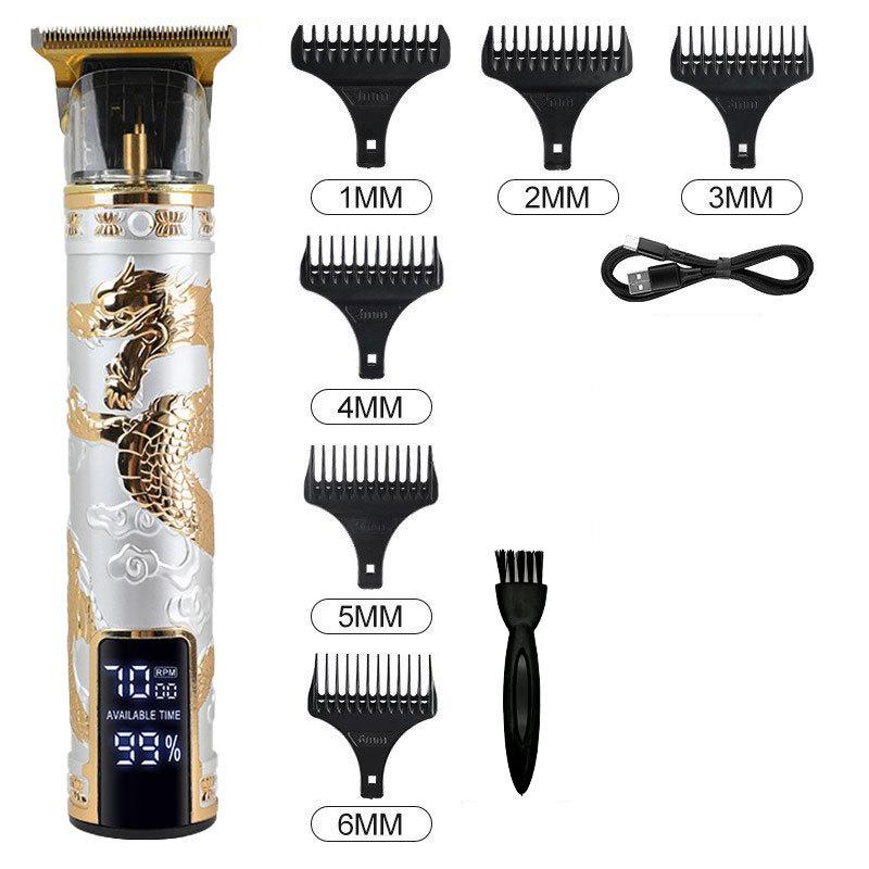 Stainless Steel Hair Clippers with Large Digital Display Electric Hair Clipper Professional USB Cordless Clipper Professional Beard Trimmer