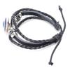 Blue Evil"s Eye Bracelets Turkish Style Adjustable Length HandWoven Leather Men"s Jewelry