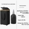 Foldable Bamboo Laundry Hamper with Lid - Oxford Cloth Dustproof Storage Basket