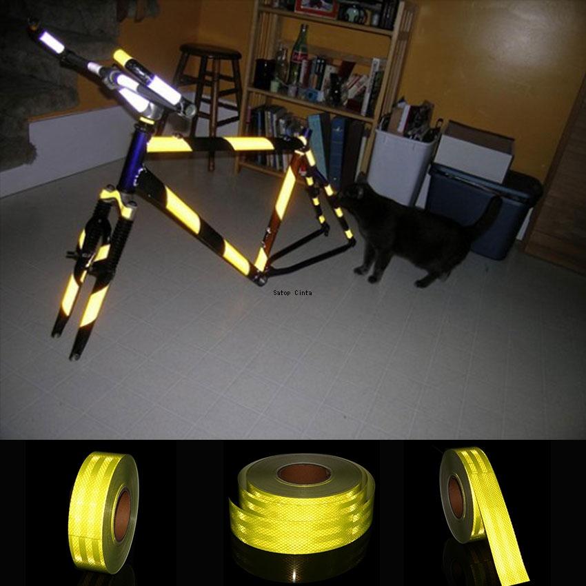 5cm*5m Fluorescent Yellow PET Reflective Waterproof Sticker Warning Reflectors Strip Diamond Grade Adhesive Tape For Truck Trail