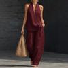 Women's Wear Collar Sleeveless Casual Suit