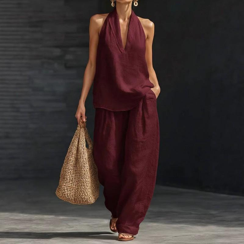 Women's Wear Collar Sleeveless Casual Suit