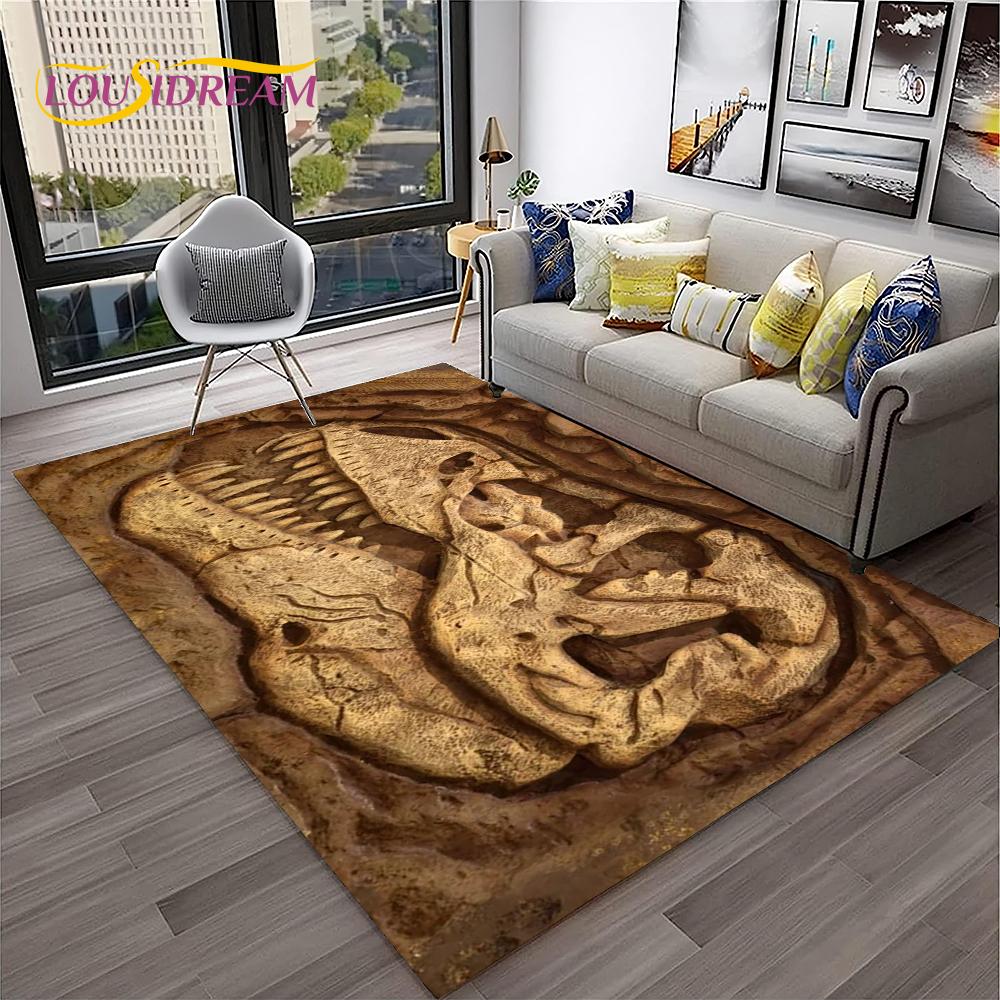 Animal Fossil Dinosaur 3D Series Carpet HD Rug for Home Living Room Bedroom Sofa Doormat Decor,kids Area Rug Non-slip Floor Mat