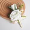 Pearl White Roses Artificial Boutonnieres Flowers Silk Flowers Groom's Chest Flower  Bride