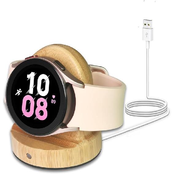 Magnetic Watch Charger Stand for Samsung Watch, Wood Galaxy Watch Charging Dock Fast Charging,Portable Wireless Charging Station for Samsung Galaxy