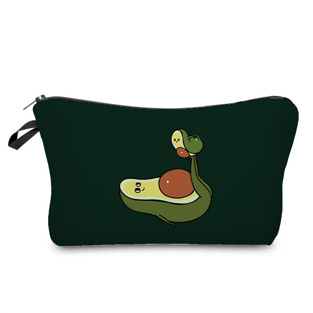 Women Avocado Print Cosmetic Bag Toiletries Organize Travel Storage Case 6700