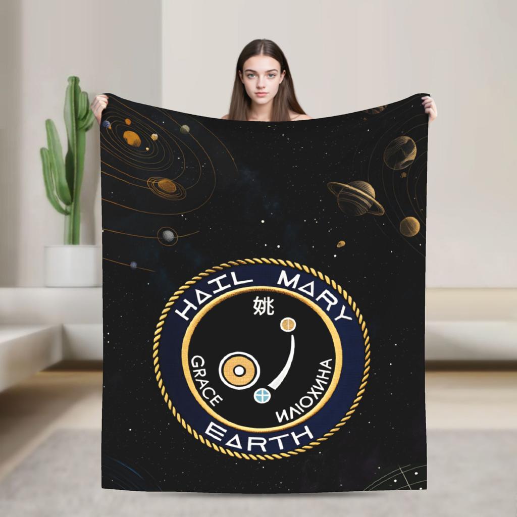 Project Hail Mary Warm Soft Blanket  Airplane Travel Plush Throw Blanket Pattern Bedroom Flannel Bedspread Sofa Bed Cover