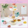Food Dessert Wooden Stand With Three Layers For Kid Learning And Fun Interactive