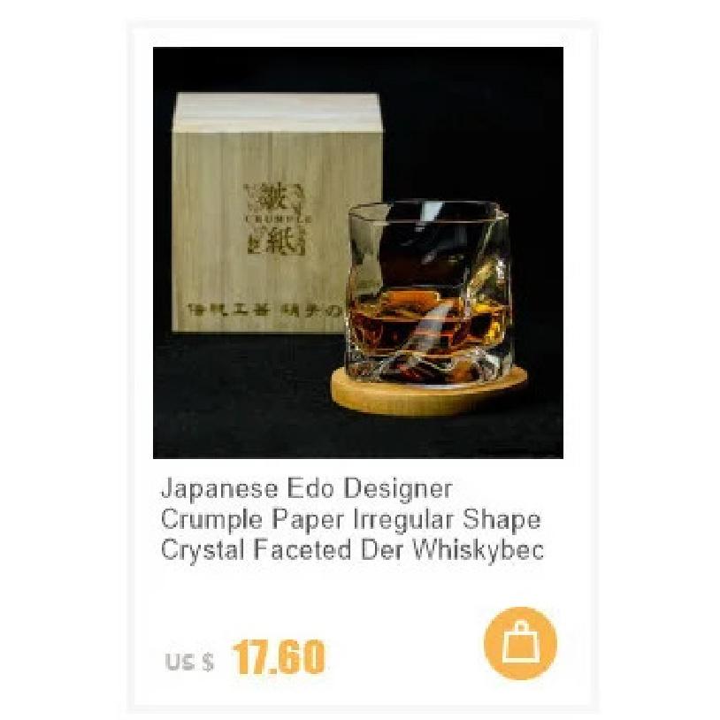 Japanese Edo Designer Crumple Paper Irregular Shape Crystal Faceted Der Whiskybecher Whiskey Whisky Rock Glass Artwork Wine Cup