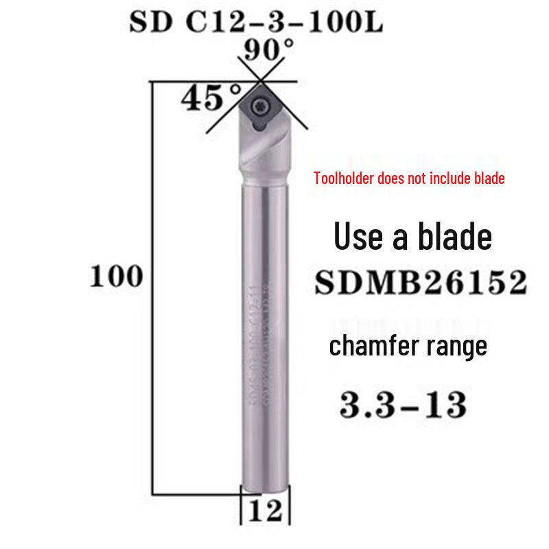 45° CNC Insertable Inner/Outer Chamfer Tool with Up/Down Back-Reaming Holder