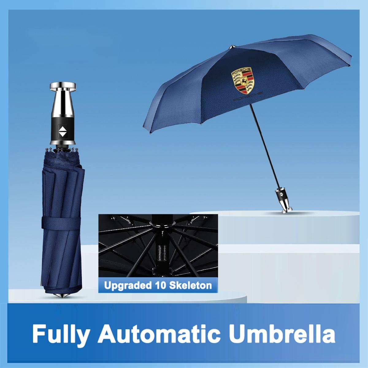 

Car Folding Umbrella Portable Automatic Sunshade For Porsche Boxster Cayman Cayenne 911 Macan Panamera Auto Eemblems Accessories