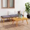 VidaXL Garden Lounge Set 4 Pcs with Cushions Solid Acacia Wood, 60 X 60 X 29 Cm (W X D X H), 34.8kg