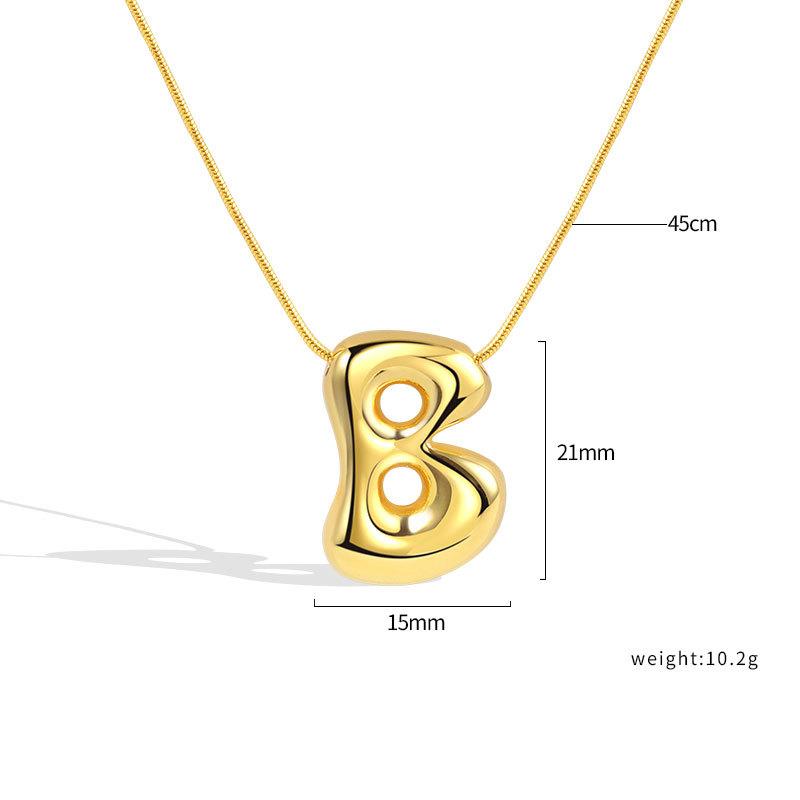 VENTFILLE 925 Sterling Silver 26 Letters Necklace For Women Gift Smooth Cute Balloon Jewelry Accessories Dropshipping Wholesale