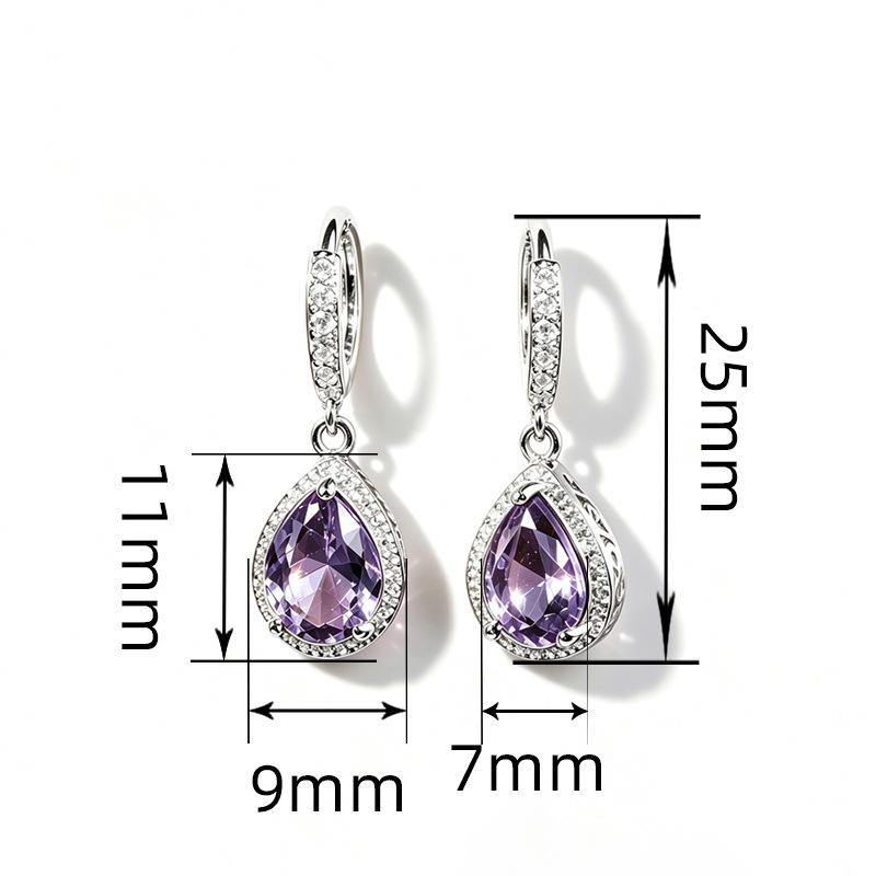 Hot-selling new models, creative retro purple water drop earrings, high-end temperament simple daily jewelry