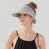 Ribbon Strap Straw Beach Hat Breathable Visor Hat Fashion Empty Top Hat  Summer