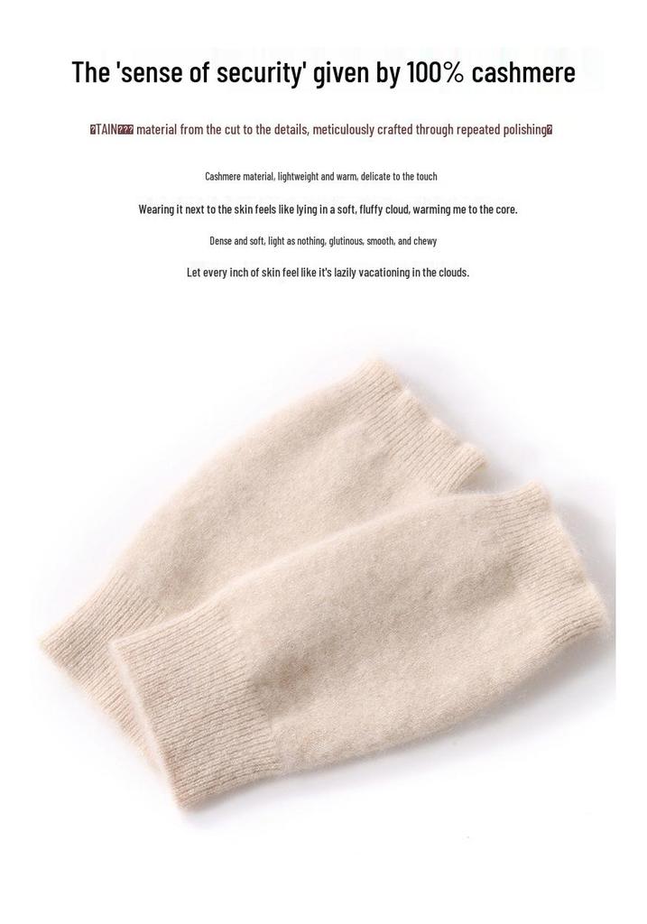 Women's 100% Pure Cashmere Gloves - New Style Solid Color, Unisex, Warm Knitted Wrist Guards for Cold Protection