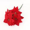 Christmas Poinsettia Decoration: 5-Head Artificial Flower, Three-Dimensional Double Layer for Tree and Wreath Accessories