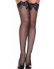 Black Stockings Fine Fishnet and Black Satin Bows Mh4912 Blk