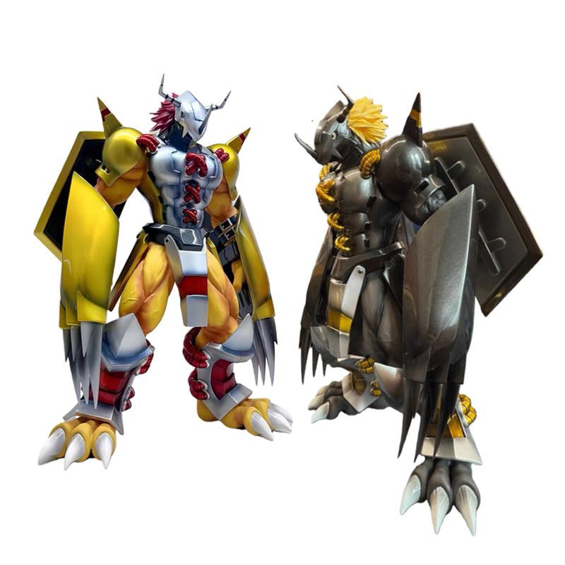 20cm Digimon Adventure Metalgreymon Upgraded Version 2.0 Gold & Black Anime Figure Model Statue Desktop Decoration