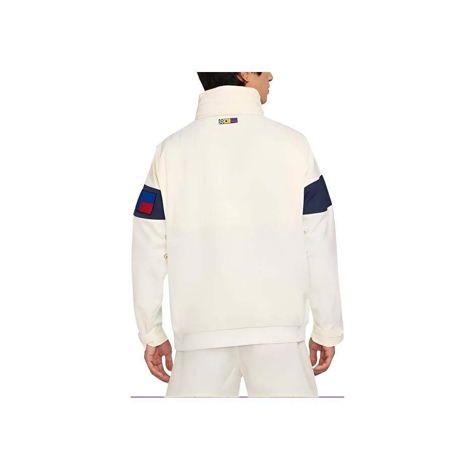 Nike Logo Print Single-Breasted Drawstring Hooded Jacket Men Outerwear White DA0367-133