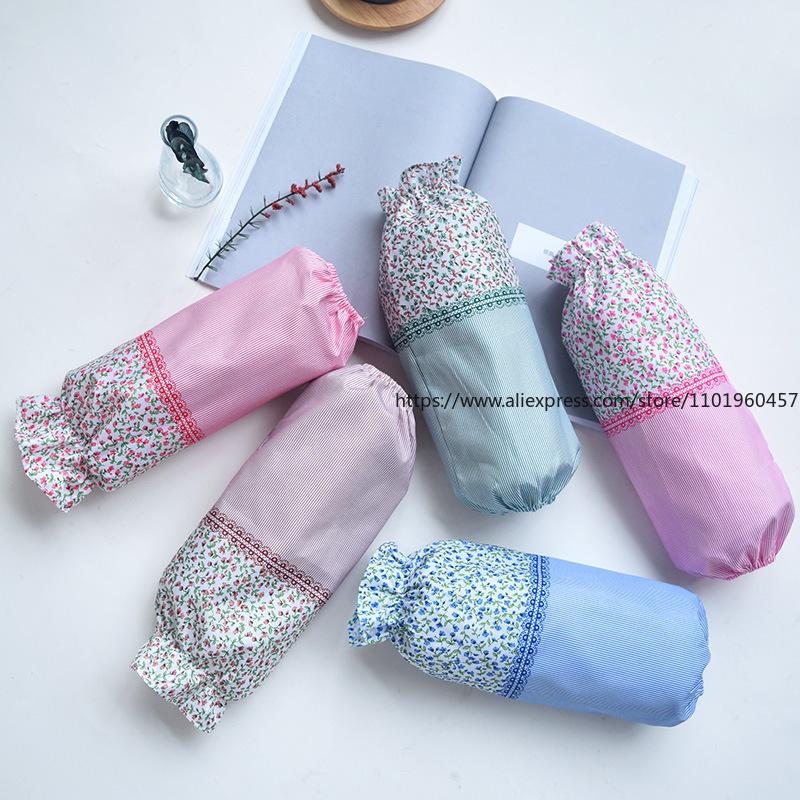 Simple Household Anti-Dirt Long Sleeve Striped Rose Floral Cleaning Gloves For Office And Home Use Suitable For Men And Women.