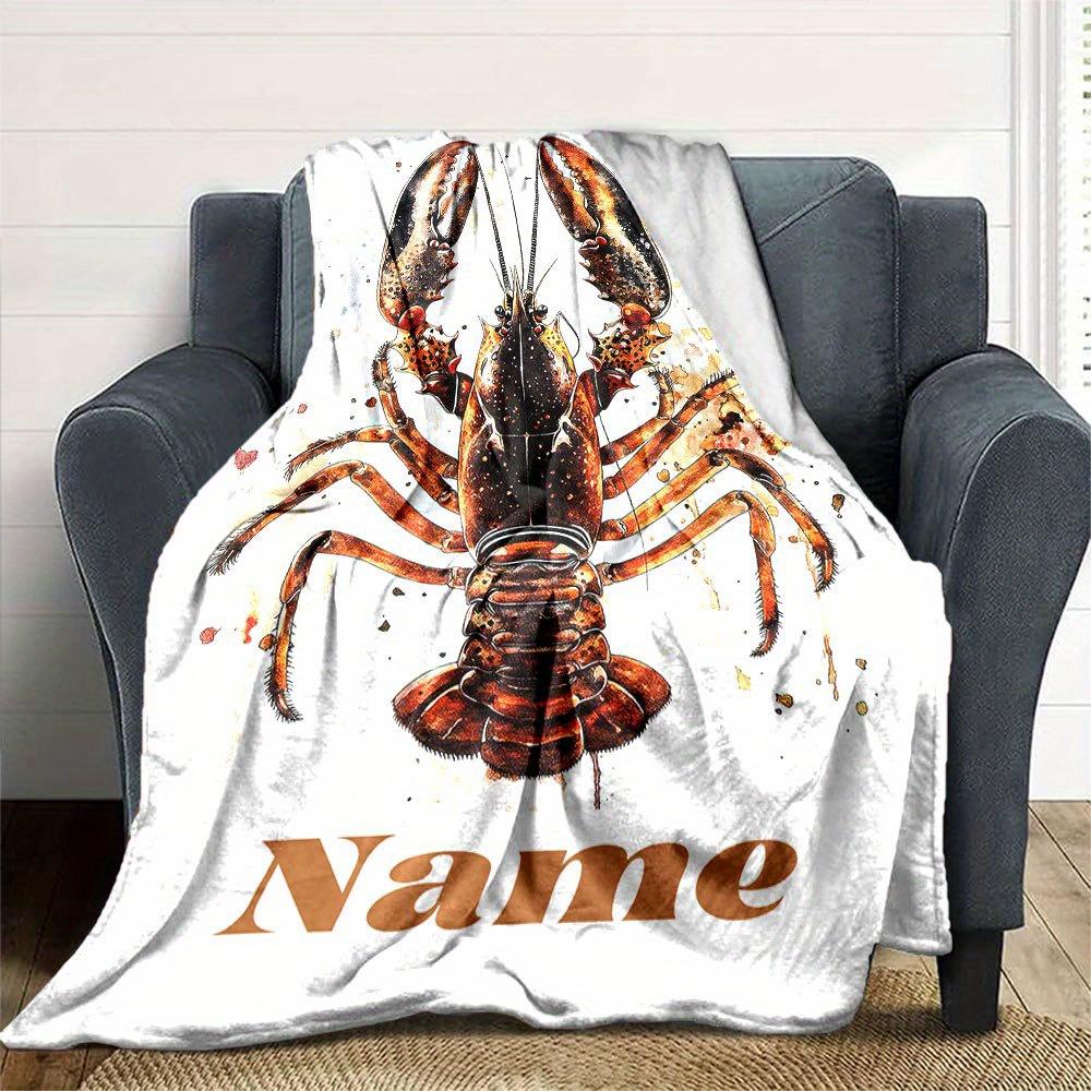 Lobster Watercolor Art Blanket Unique Home Decor Gift For Coastal Loverst10
