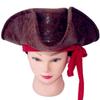 Faux Leather Pirate Cowboy Hat Adult Brown Vintage Tricorn Hat Pirate Captain Cap  Men Headwear