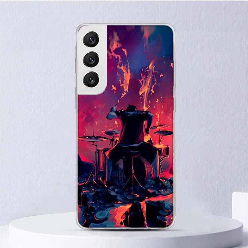 

Musical Instrument Drum Rock Soft Case For Samsung Galaxy S25 S24 S23 S22 Ultra Phone Cover S20 FE S21 Plus S25 Edge + Funda Coq Samsung S22