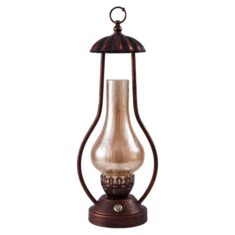 Vintage Chinese Kerosene Table Lamp - Old Shanghai Style Bedside Night Light