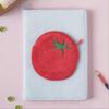Fabric Cover Tomato Pocket Un-lined Notebook 48 Sheets