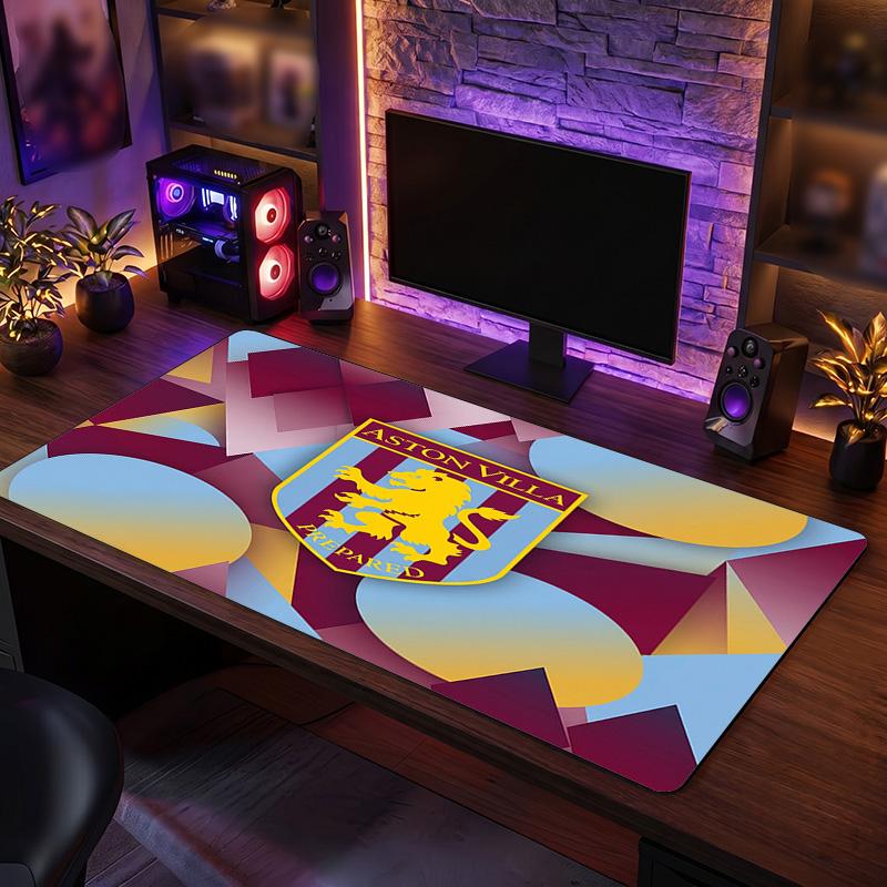 Aston Villa Football Print Large Mouse Pad, Anti-Slip Extended Gaming Desk Mat for Office Home