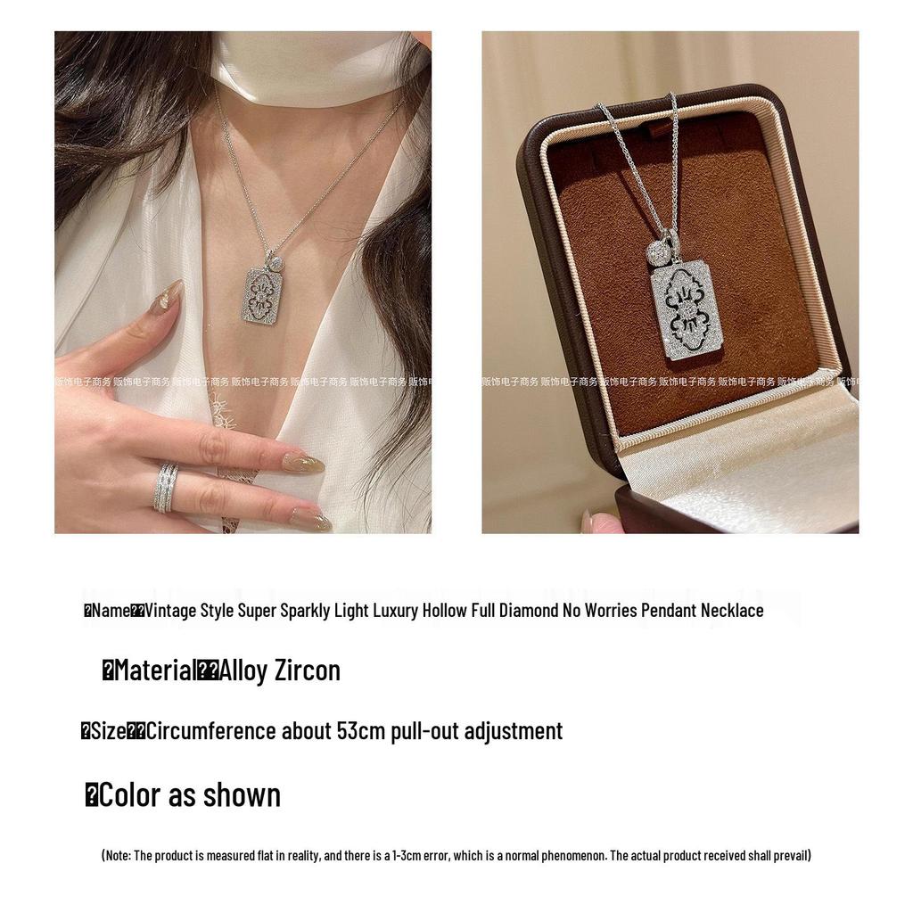 Dámský vysoce kvalitní stříbrný diamantový přívěsek na náhrdelníku - Nádherný lehký luxusní choker