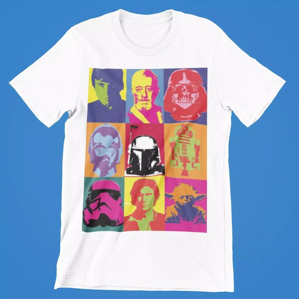 Star Wars Group Pop T-Shirt Retro Cool Gift Tee Sci Fi Movie 80s UK Unisex T-Shirt XXXL