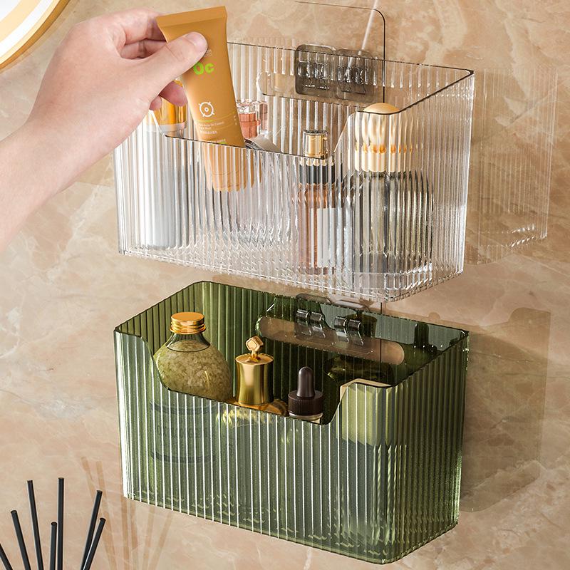 Punch-Free Wall-Mounted Bathroom Mirror Cabinet with Storage