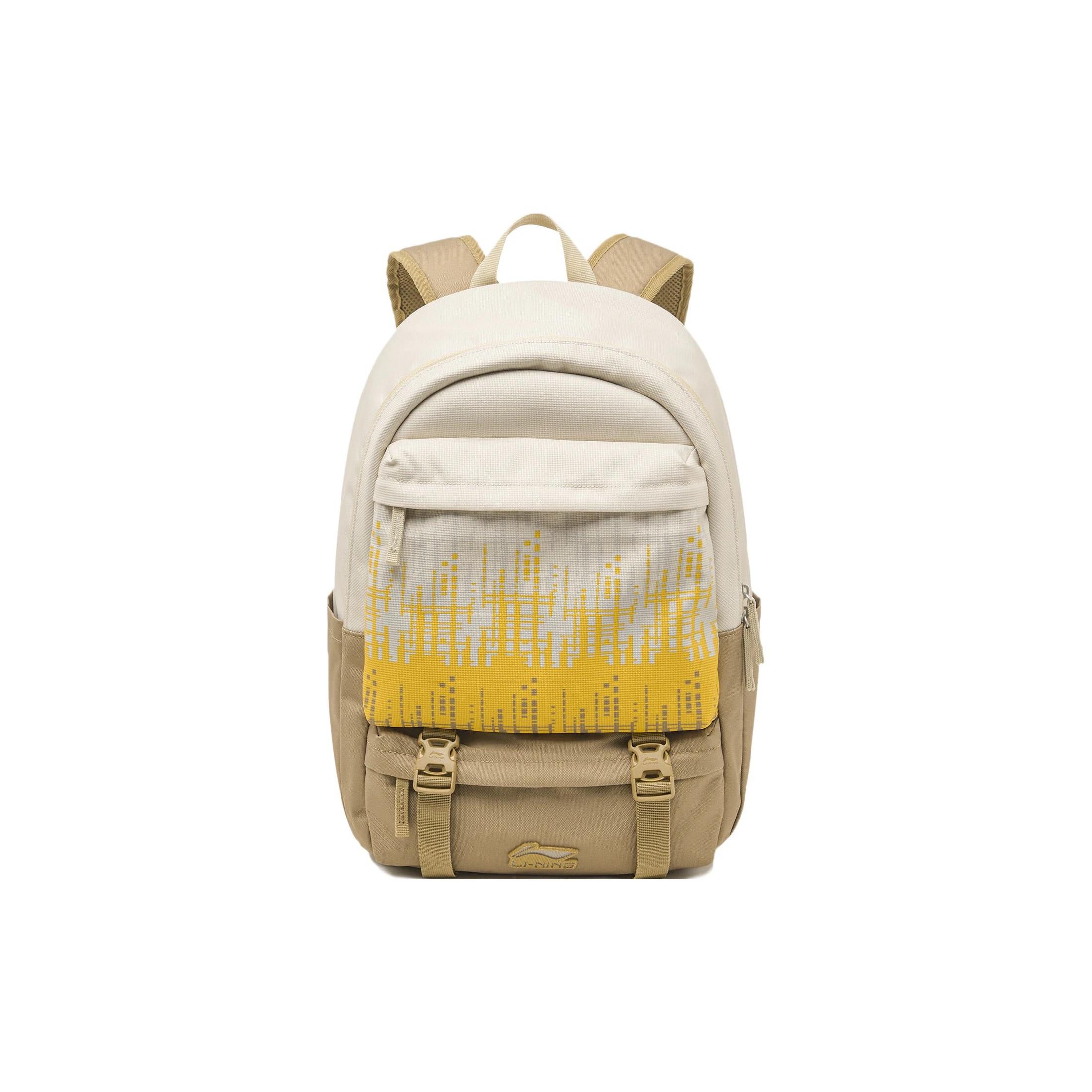 Li Ning Sports Lifestyle Series Polyester Backpack Unisex Backpack Light-Chestnut-Brown ABST247-2 Light Chestnut Brown