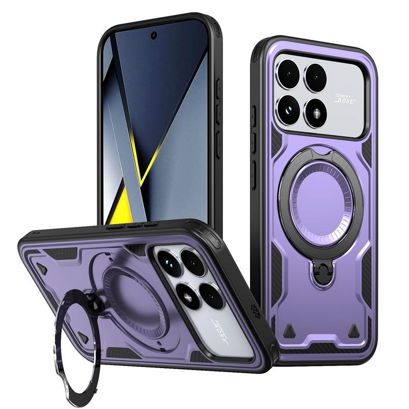 For Xiaomi POCO F8 Ultra F8 Pro Case Military Drop-proof Hard PC+TPU 360° Adjustable Ring Back Stand Cover for Poco F 8 Pro
