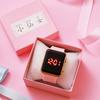 New Fashion Square Dial Silicone Strap LED Screen Electronic Wrist Watch, Suitable for Christmas Halloween Gifts
