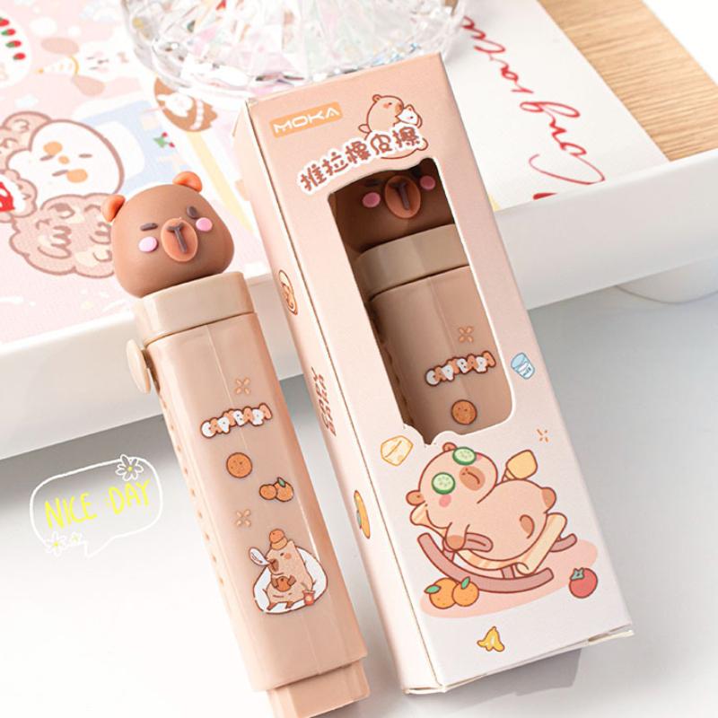 Creative Design Pull-out Pencil Eraser for Kids Boy Girl Cute Cartoon Stationery Eraser Large Capacity Back To School Eraser
