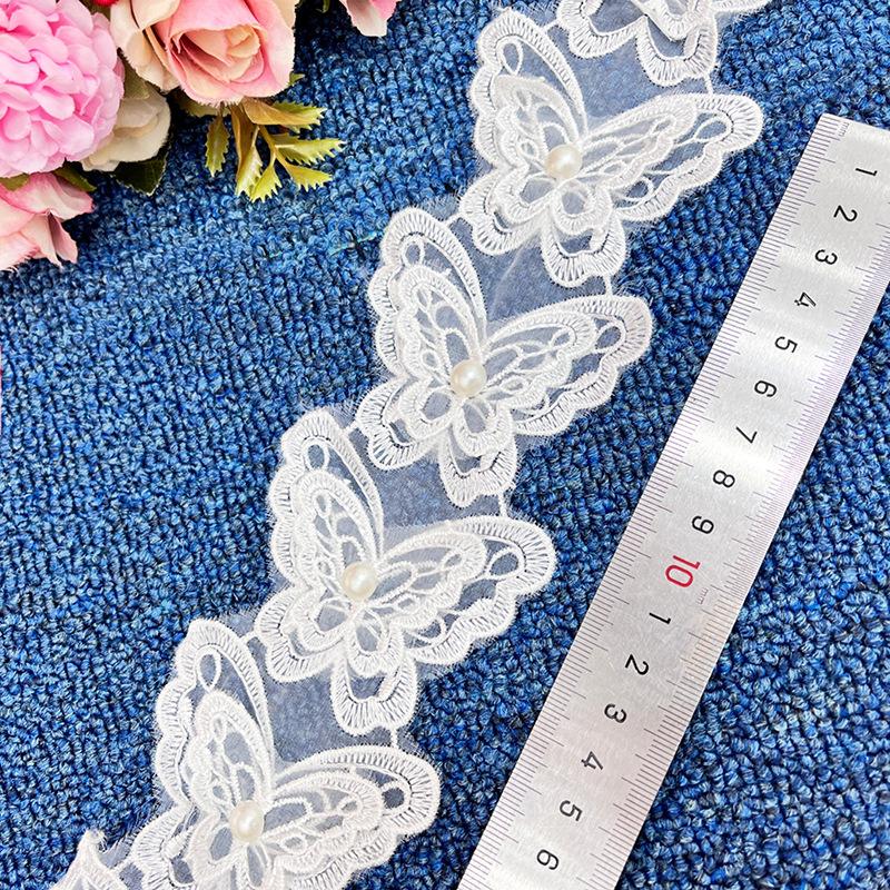 Eugen Yarn Embroidery Butterfly Lace Three-Dimensional Flower Beads Barcode Wedding Dress Accessories Diy Accessories
