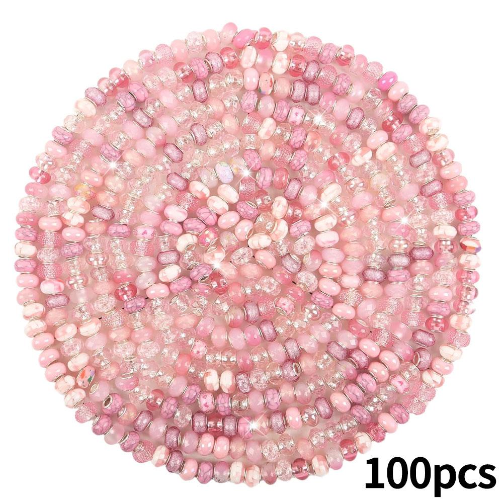 Mărgele cu găuri mari în stil european de rășină 30/50/100, margele distanțiere pentru producția de bijuterii, diverse margele mari europene libere și colorate