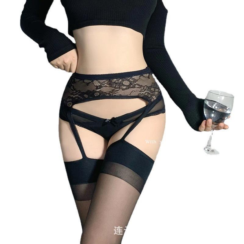 Sexy Sex Stockings Suspenders Lace Integrated Red Stockings Stockings Stockings Uniform Knee Thin Transparent Home