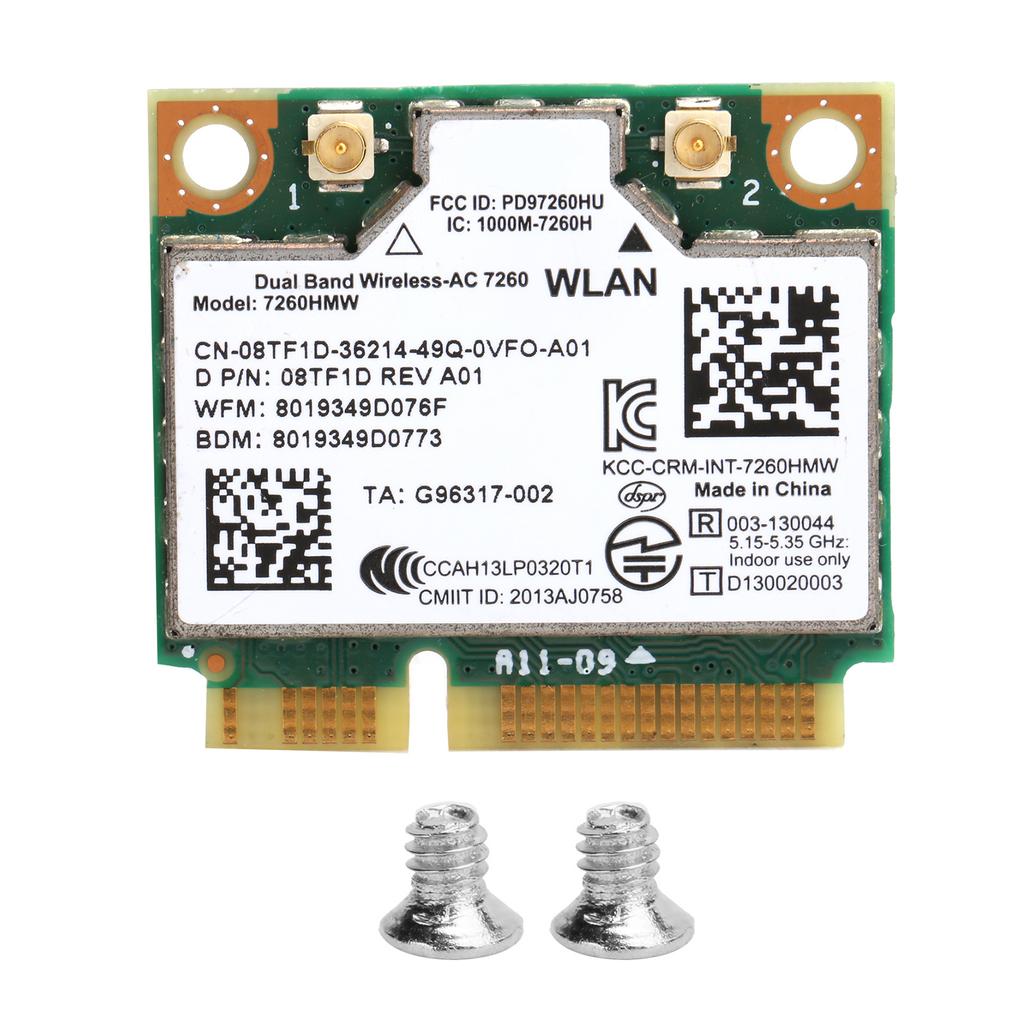 Mini PCIE Wireless Wifi Karte Dualband BT 4.0 Netzwerkmodul für Intel 7260 ac Dell 7260HMW