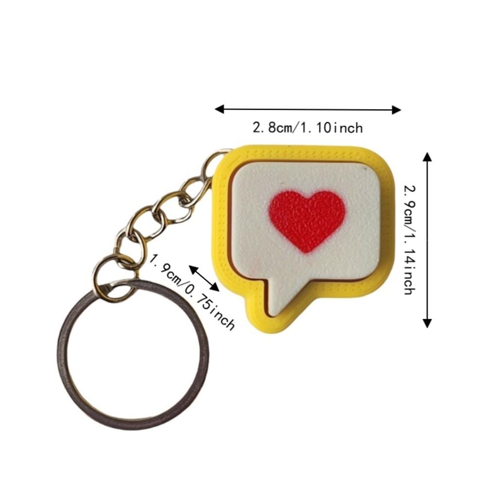 Yellow Heart Message Fidget Clicker Keychian Stress-Relief Heart Press Button Bag Charm  Adults