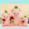 Cute Flower Embracing Four Leaf Pig Cartoon Animal Plush Toy Pillow Children For