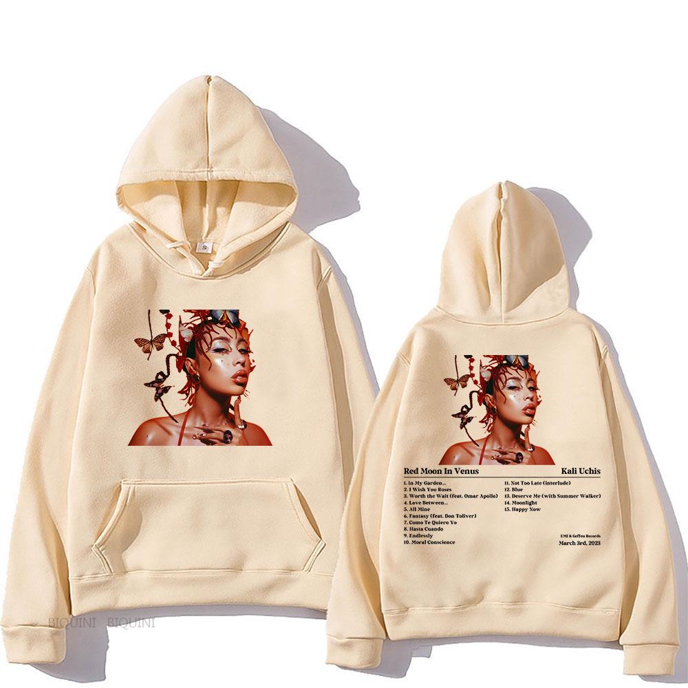 Kali Uchis Moonlight New Song Hooded for Autumn/Winter Casual Vintage Sweatshirt Funko Pop Fleece Clothing Moletom Fashion Hoody
